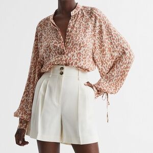 Reiss Calla Animal Print Blouse Size 4
